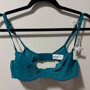 NWT Aerie Smoothez Teal Microfiber Mesh Unlined Underwire Balconette Bra | 36B